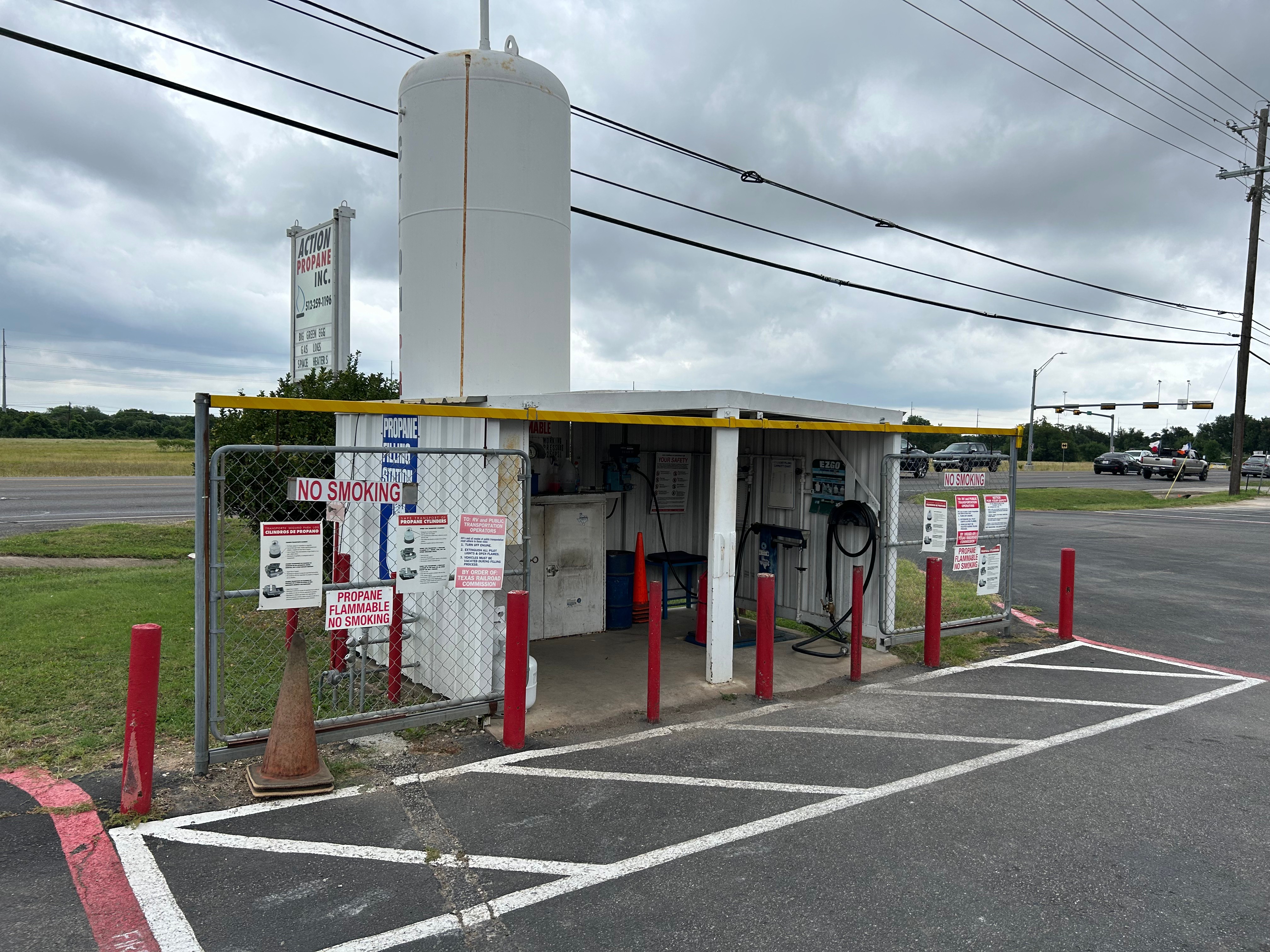 Action Propane walk-in propane refill station in Leander, TX — 2601 S Hwy 183